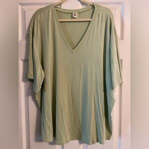 Light Green V-Neck Top - 3X